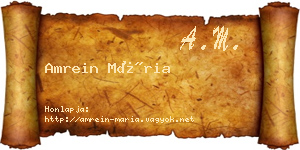 Amrein Mária névjegykártya