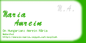 maria amrein business card
